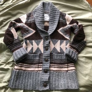 Wool cardigan sweater
